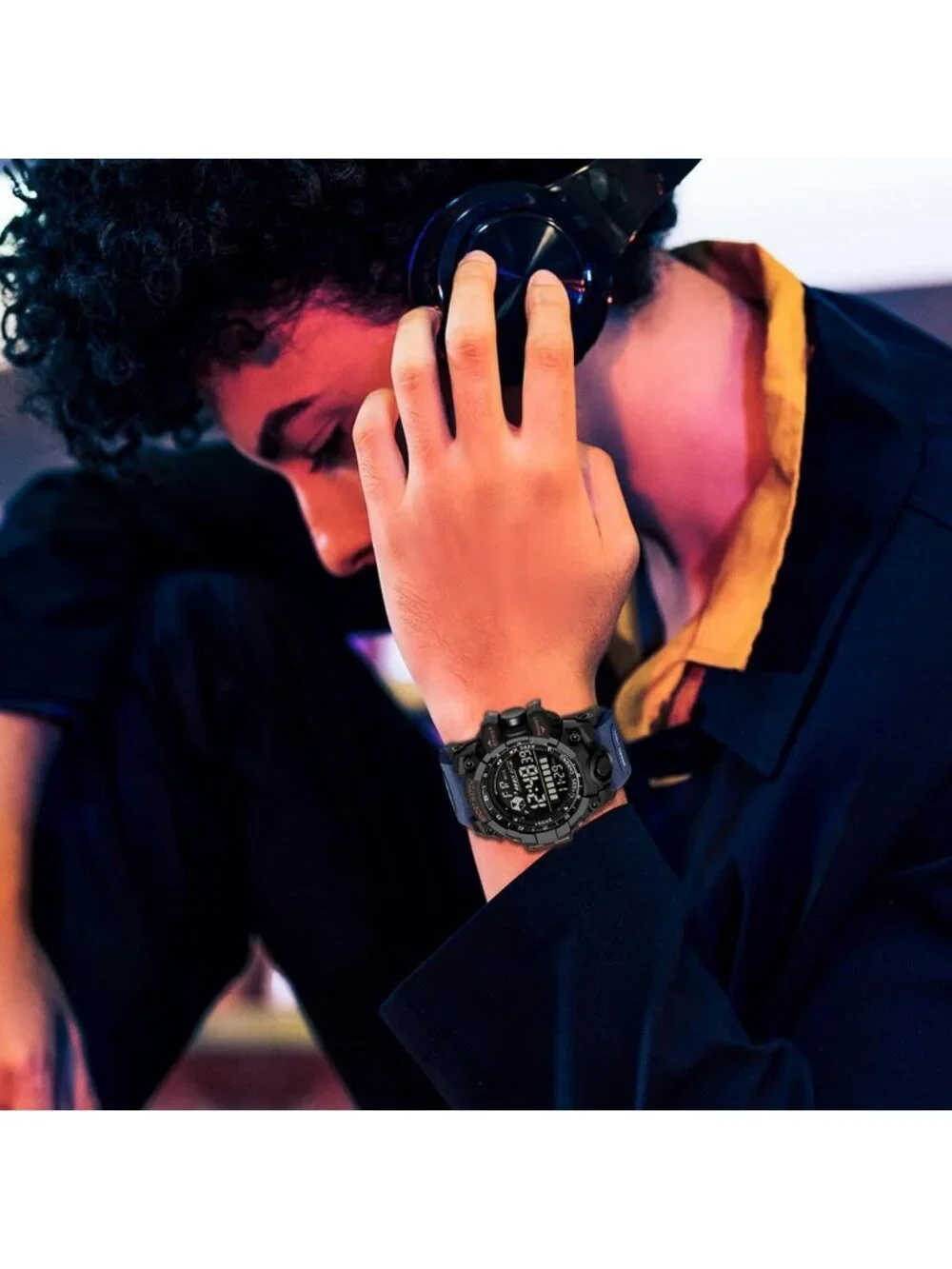 Men's Blue Analog Quartz Electronic Military Multifunction LED Digital Watch